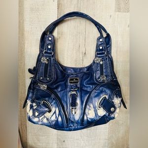 Angel Kiss navy tie dye style bag.